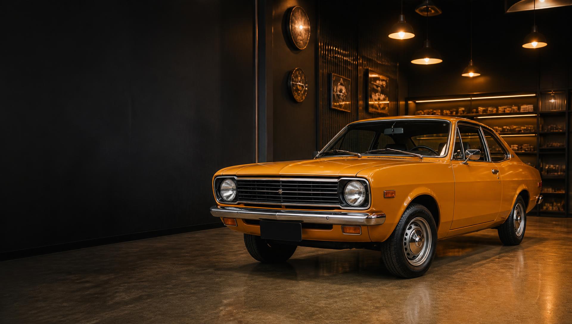 Carro clássico em exposição na Car Service Garagem